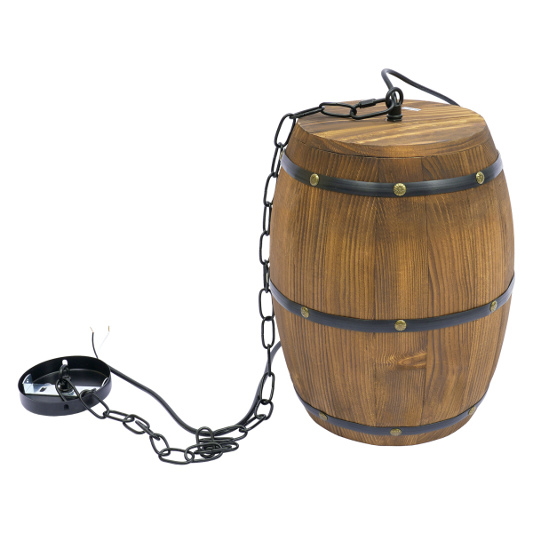 Antique Wood Wine Barrel Pendant Lamp Hanging Rustic Unique Kitchen Bar Ceiling Lamp Light Fixtures