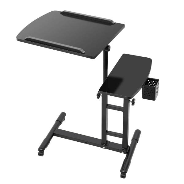 Black Tattoo Workbench Stand, Tattoo Artist Table, Beauty Salon Desk - Adjustable Height, 27.56 lbs Load Capacity