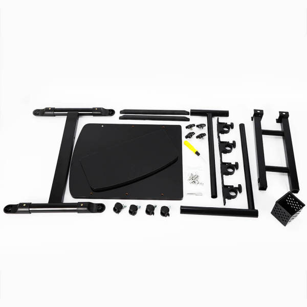 Black Tattoo Workbench Stand, Tattoo Artist Table, Beauty Salon Desk - Adjustable Height, 27.56 lbs Load Capacity