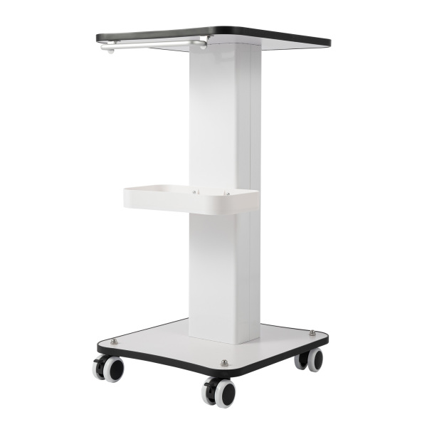 White Beauty Trolley Cart with Handle, Salon Organizer, Shop Storage Cart - 15kg Load Capacity, 4 Wheels