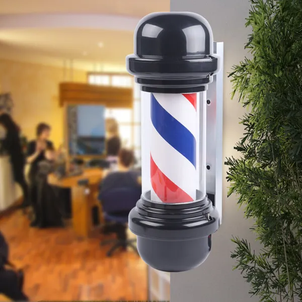 20 Inch LED Barber Pole Rotating Stripe Lamp Salon Sign Red White Blue 220V