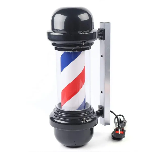 20 Inch LED Barber Pole Rotating Stripe Lamp Salon Sign Red White Blue 220V
