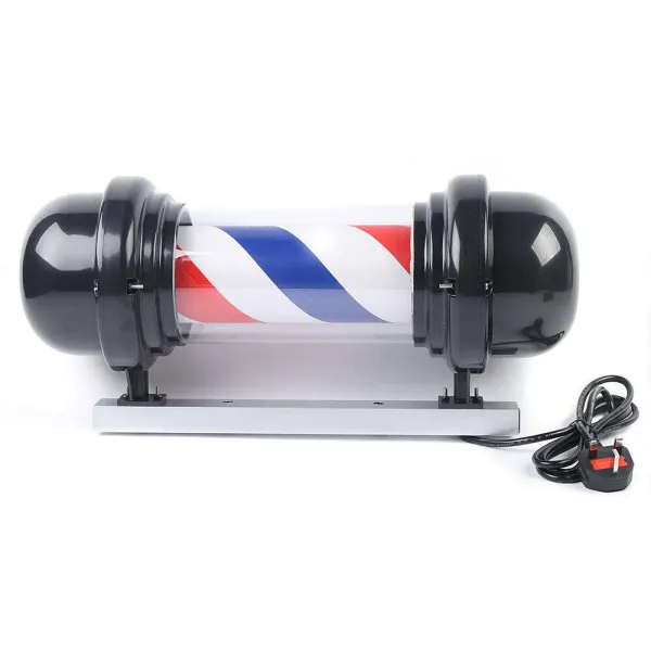 20 Inch LED Barber Pole Rotating Stripe Lamp Salon Sign Red White Blue 220V