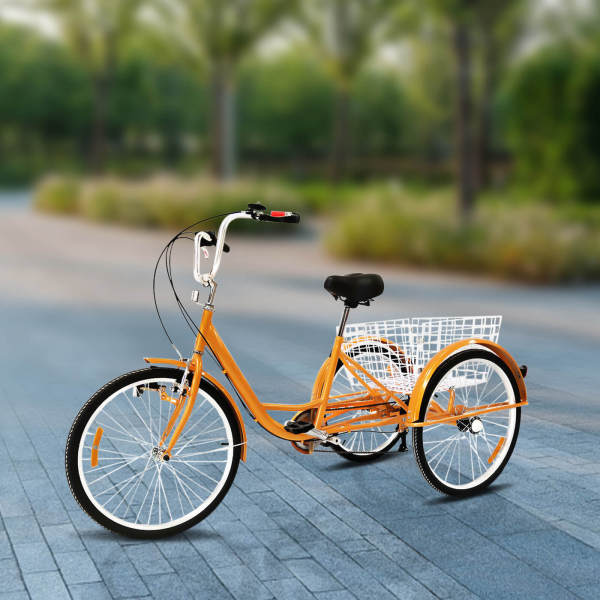 24 Pouces Tricycle Adulte Velo 3 Roues Adulte avec Panier Tricycle