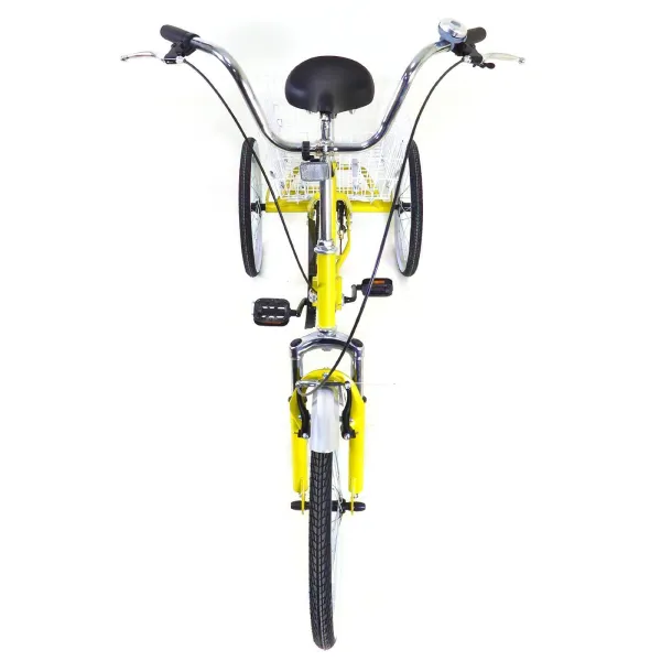 20 Inch Adult Tricycle Foldable 3 Wheels Cruiser Bike Folding Trike With Shopping Basket Cycling Used For Entertainment Shopping Exercise