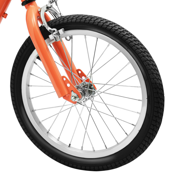 16'' Child Trike Tricycle Three-Wheel Kids Bike Bicycle W/ Back Basket Orange for 7-10 Years Old Boy Girl Gifts