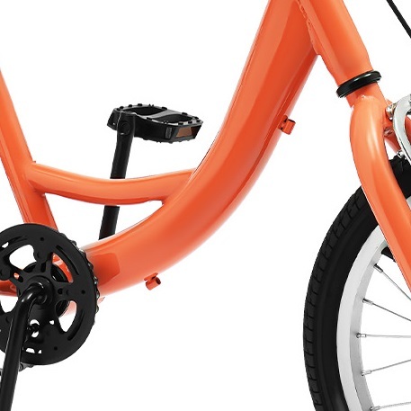 16'' Child Trike Tricycle Three-Wheel Kids Bike Bicycle W/ Back Basket Orange for 7-10 Years Old Boy Girl Gifts