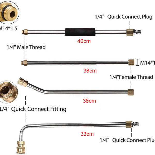 High Pressure Washer Extension Spray Attachment for Lance Wand Extension Parts With Nozzles