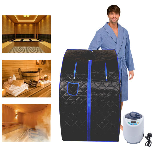 Portable Steam Sauna Spa Home with 99 Minute Timer 1000 Watt Steam Generator Chair Included