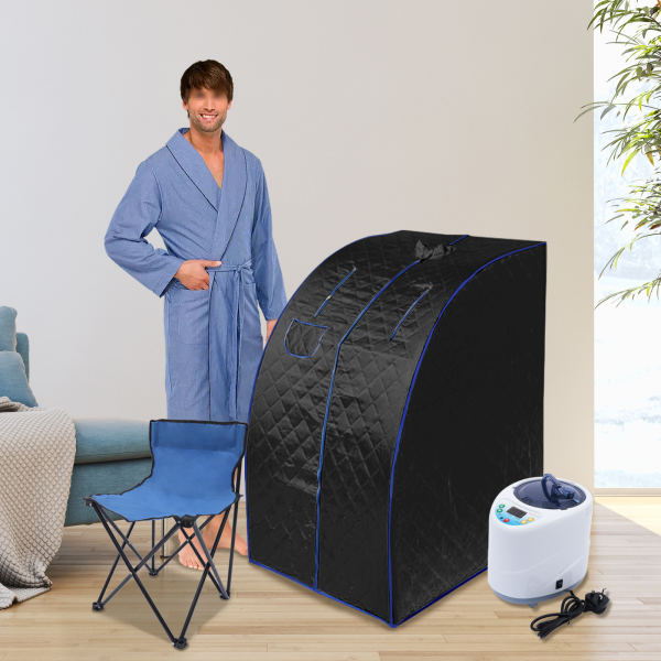 Portable Steam Sauna Spa Home with 99 Minute Timer 1000 Watt Steam Generator Chair Included