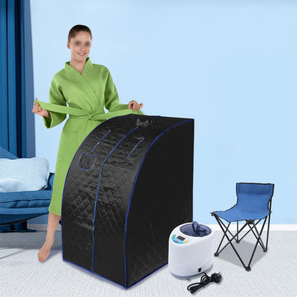 Portable Steam Sauna Spa Home with 99 Minute Timer 1000 Watt Steam Generator Chair Included
