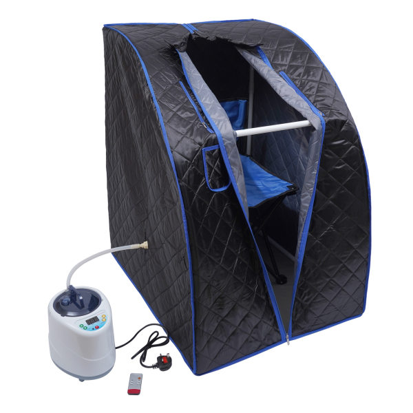 Portable Steam Sauna Spa Home with 99 Minute Timer 1000 Watt Steam Generator Chair Included