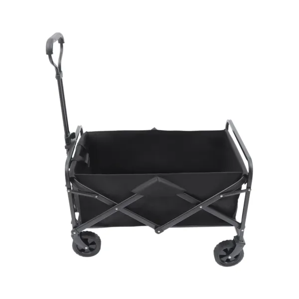 Folding Trolley Cart Outdoor Large Capacity Collapsible Wagon Cart, Portable Canvas Adjustable Handle Big Wheels