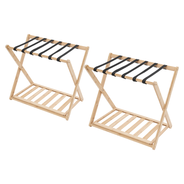CNCEST Luggage Rack, 2 Pack Luggage Rack for Guest Room, Folding Luggage Rack