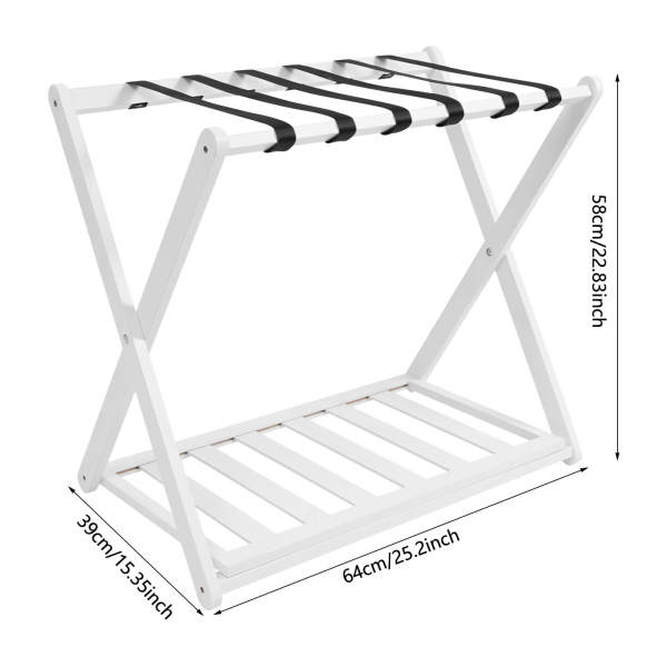 White Luggage Rack, 2 Pack Luggage Rack for Guest Room, Folding Luggage Rack