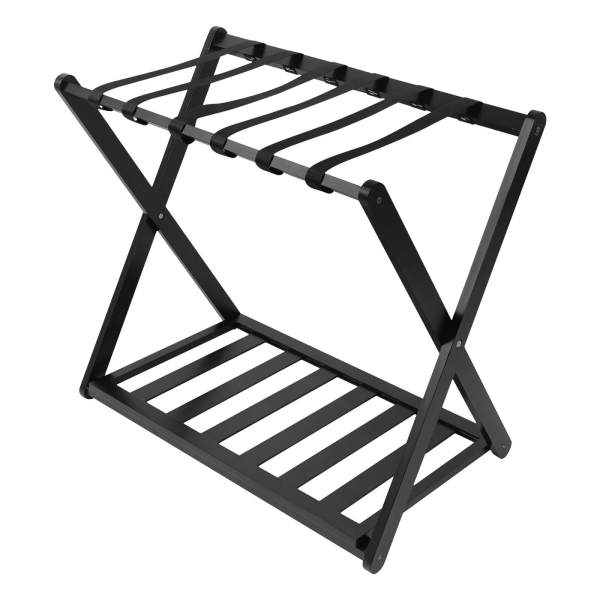 Black Luggage Rack, 2 Pack Luggage Rack for Guest Room, Folding Luggage Rack