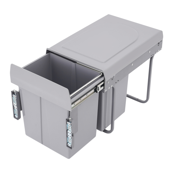 Kitchen Waste Bin, 40L Pullout Recycling Garbage Trash Can, Sliding Kitchen Recycle Waste Bin