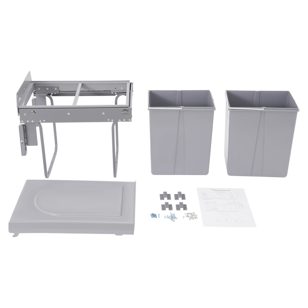 Kitchen Waste Bin, 40L Pullout Recycling Garbage Trash Can, Sliding Kitchen Recycle Waste Bin