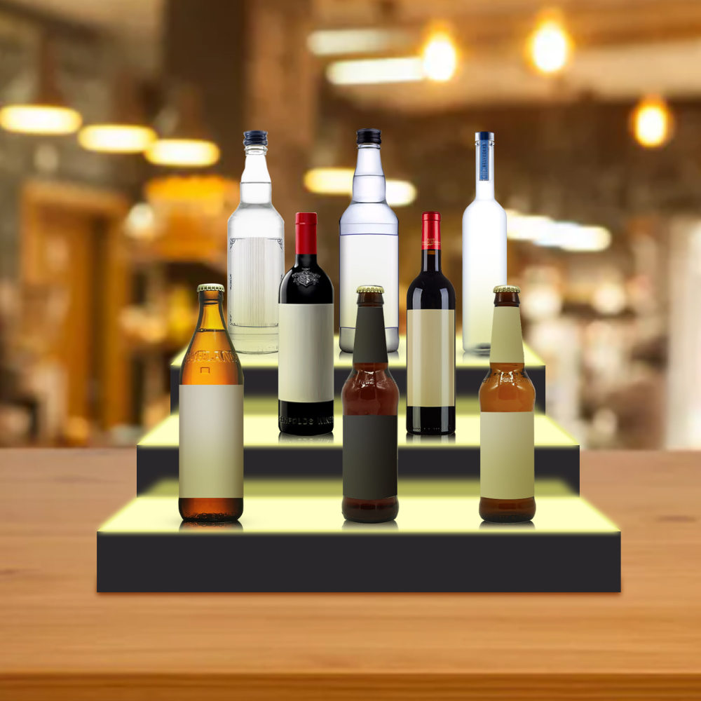 16-inch Liquor Bottle Display Shelf LED Lighted Bottle Display Shelf ...