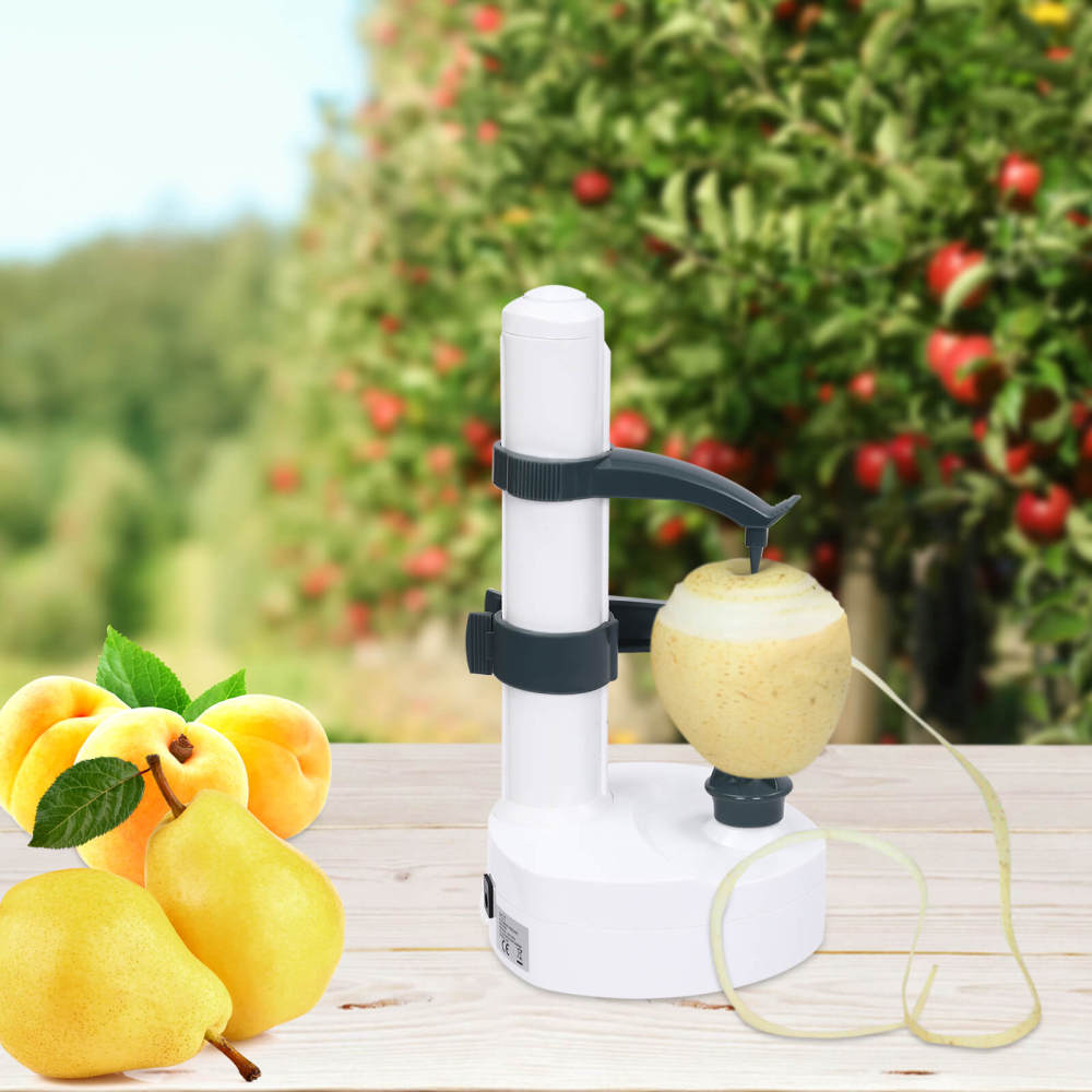 White Automatic Peeling Machine with UK Adapter, Electric Peeler