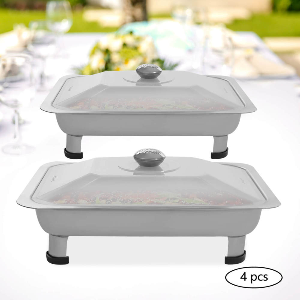 4PCS Buffet Dish Trays, Food Plate Server, Chafing Dish Serving Tray 34 ...