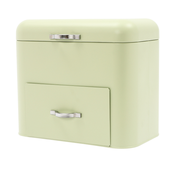 Electroplating Bread Boxes Bread Storage Box Bread Fresh Keeper Organizer, Green