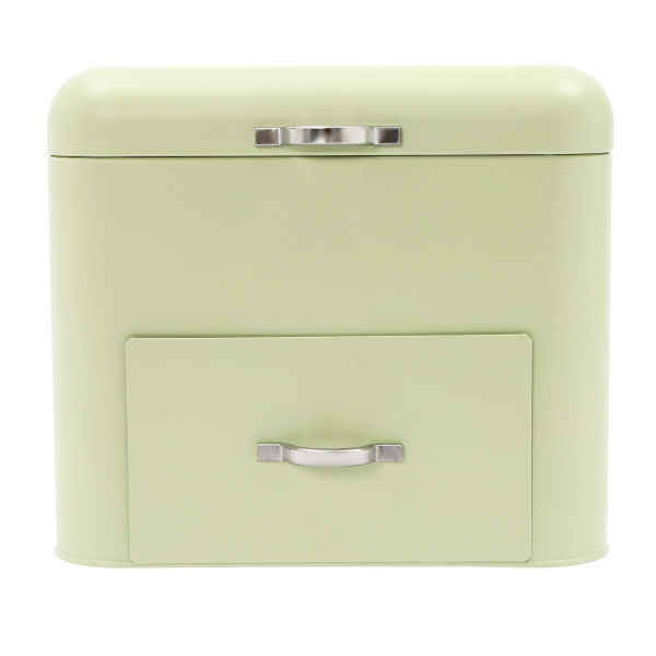 Electroplating Bread Boxes Bread Storage Box Bread Fresh Keeper Organizer, Green