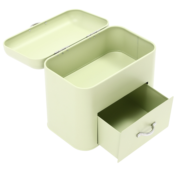Electroplating Bread Boxes Bread Storage Box Bread Fresh Keeper Organizer, Green