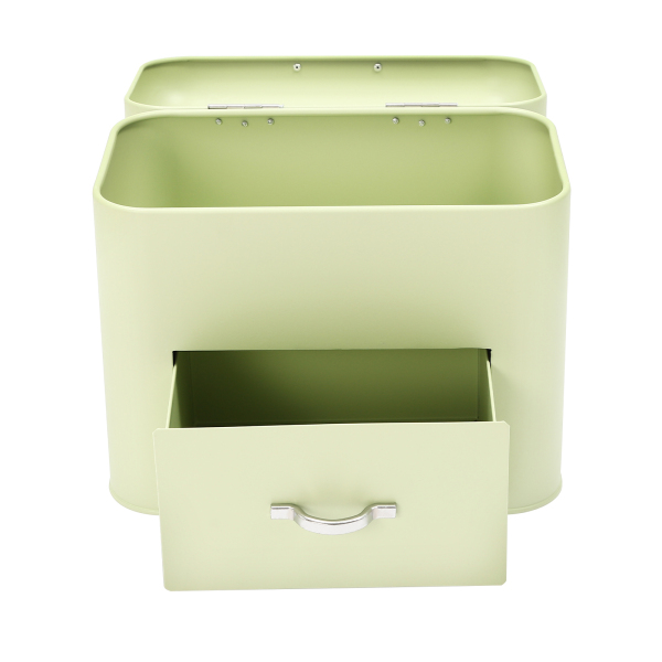 Electroplating Bread Boxes Bread Storage Box Bread Fresh Keeper Organizer, Green
