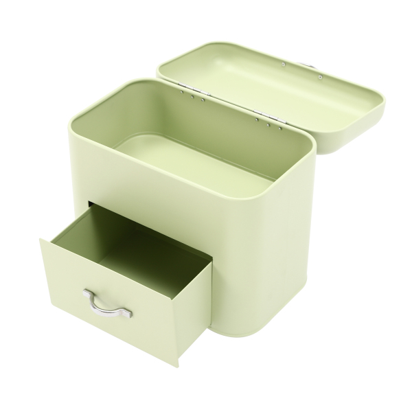 Electroplating Bread Boxes Bread Storage Box Bread Fresh Keeper Organizer, Green