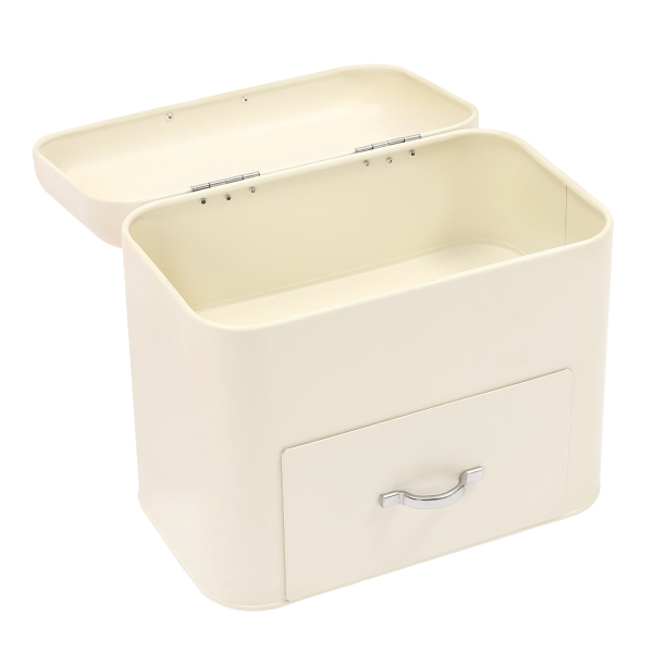 Electroplating Bread Boxes Bread Storage Box Bread Fresh Keeper Organizer, White