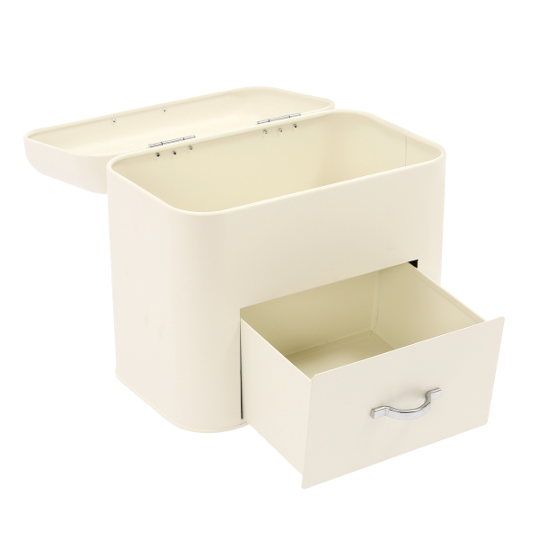 Electroplating Bread Boxes Bread Storage Box Bread Fresh Keeper Organizer, White