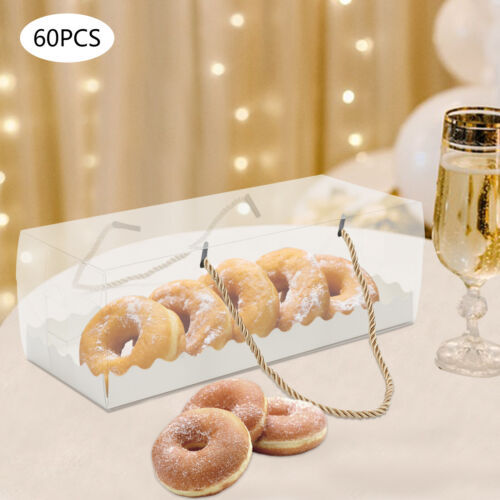 60pcs Clear Cake Boxes,for Bakery Rectangular Cupcake Box Small Packaging Boxes