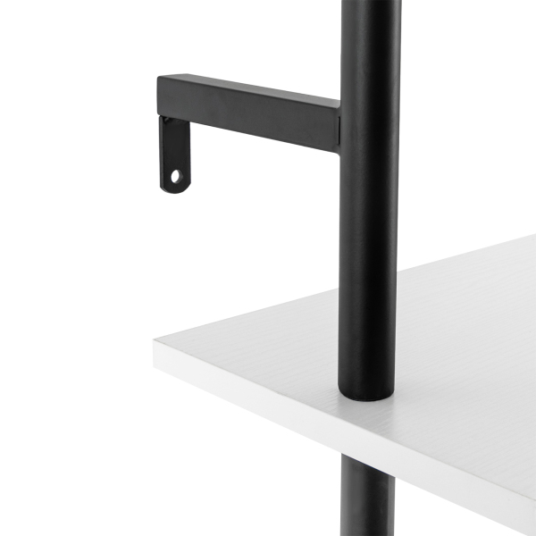 3 Tier Floating Pipe Shelving,Industrial Wall Mounted Ladder Shelf Hanging with Circular Tube