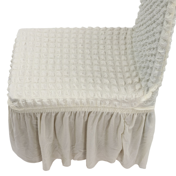 Chair Covers for Dining Room Set of 6 Stretch Chair Slipcovers with Skirt, Chair Protector Cover Set(Beige)