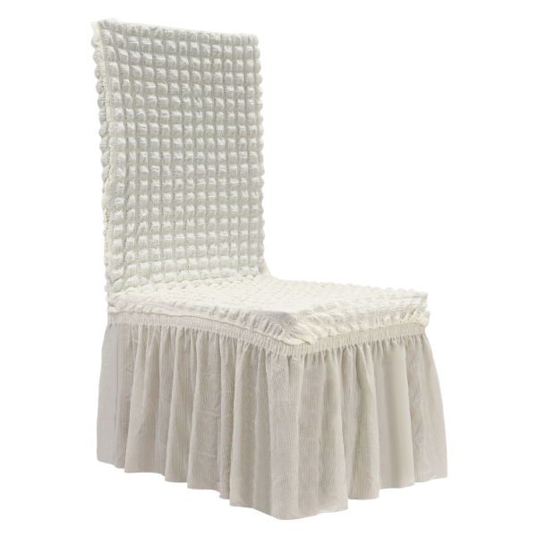 Chair Covers for Dining Room Set of 6 Stretch Chair Slipcovers with Skirt, Chair Protector Cover Set(Beige)
