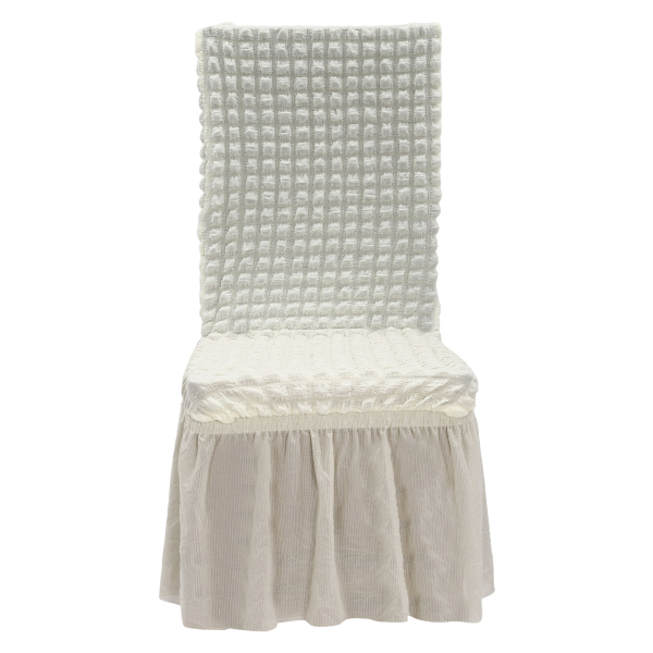 Chair Covers for Dining Room Set of 6 Stretch Chair Slipcovers with Skirt, Chair Protector Cover Set(Beige)