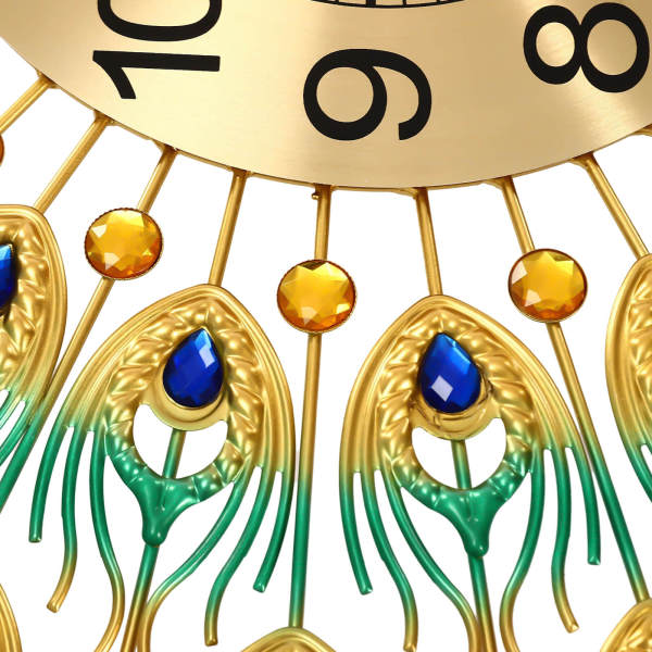 Peacock Wall Clock, Peacock Modern Farmhouse Kitchen Big Wall Clock, Metal Wall Clock Battery Operated Clock