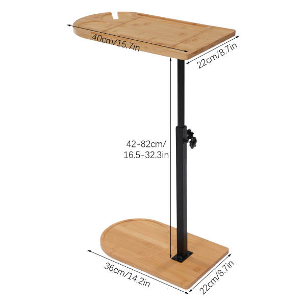C-Shaped Side End Table, Sofa Tub End Table, Bathtub Tray Table