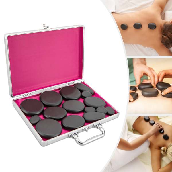 18 Hot Stones for Massage Massage Set with Warmer Massaging Rocks Portable Heating Box for Spa Warming Therapy Massage