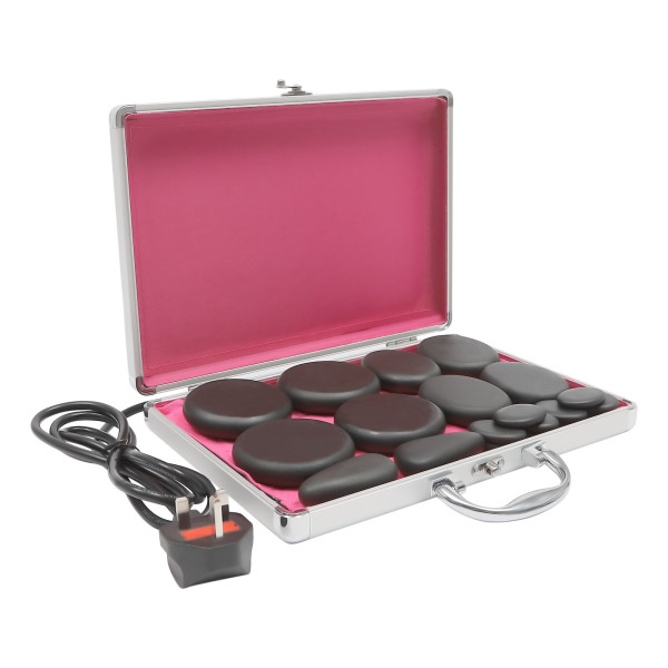 18 Hot Stones for Massage Massage Set with Warmer Massaging Rocks Portable Heating Box for Spa Warming Therapy Massage