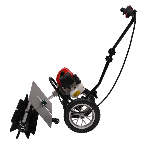 43CC 1.7HP Gas Powered Push Lawn Sweeper Broom 2 Stroke Walk Behind Snow Sweeper Handheld Gasoline Brush Broom Sweeping Machine