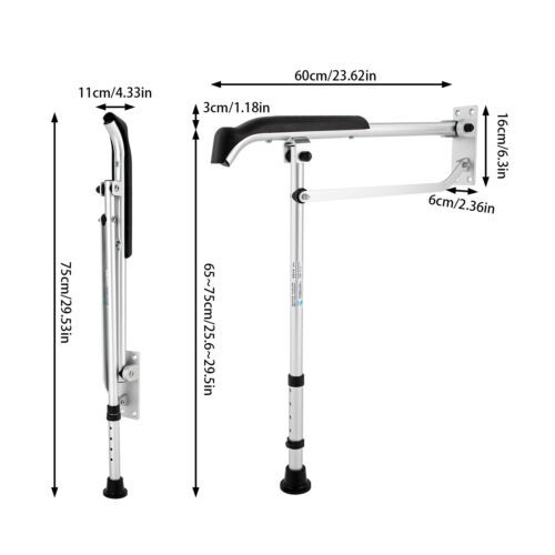 286.6lbs Foldable Bathroom Safety Railing Toilet Grab Rail For Elderly People UK