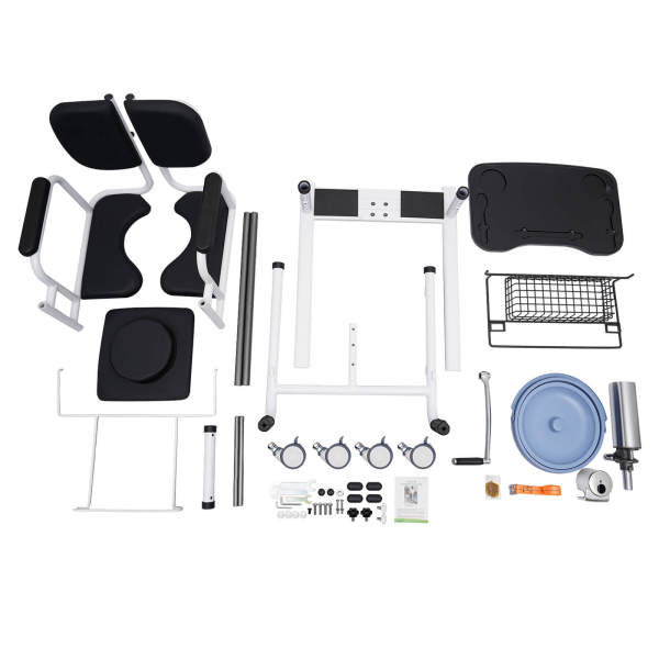 Black Multifunctional Hydraulic Lift Transfer Cart for Home Use, Patient Lift, Wheelchair Alternative - 150kg Load Capacity