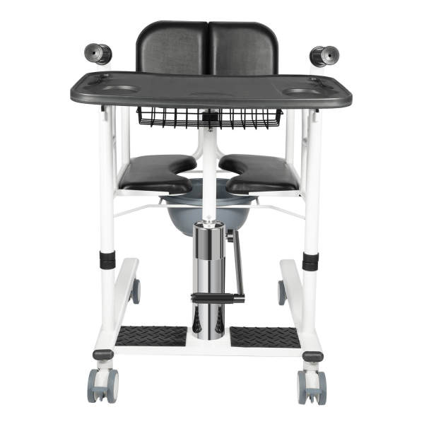 Black Multifunctional Hydraulic Lift Transfer Cart for Home Use, Patient Lift, Wheelchair Alternative - 150kg Load Capacity