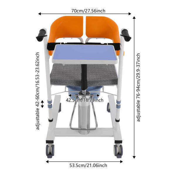 Hydraulic Patient Lift Wheelchair, Patient Lift Transfer Chair, Transfer Nursing Chair, Load-bearing Capacity: 100kg, for the Elderly, Disabilities