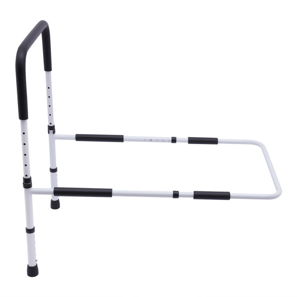 Bed support rail, Adjustable safety handrail to prevent falls, Adjustable width: 84-94cm, White