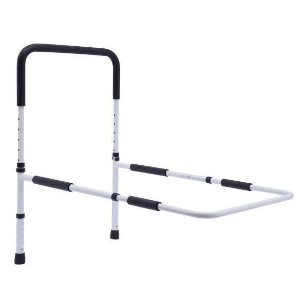 Bed support rail, Adjustable safety handrail to prevent falls, Adjustable width: 84-94cm, White