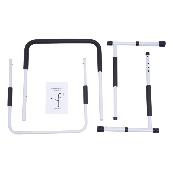 Bed support rail, Adjustable safety handrail to prevent falls, Adjustable width: 84-94cm, White
