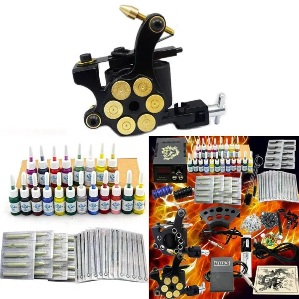 Tattoo Gun Kit for Beginners Professional Complete Tatoo Kit 2 Machine Gun 50 Needles 20 Inks Power Supply Tattoo Machine Kit (Type B) Tattoo Gun Kit for Beginners Professional Complete Tatoo Kit 2 Machine Gun 50 Needles 20 Inks Power Supply Tattoo Machine Kit (Type B)